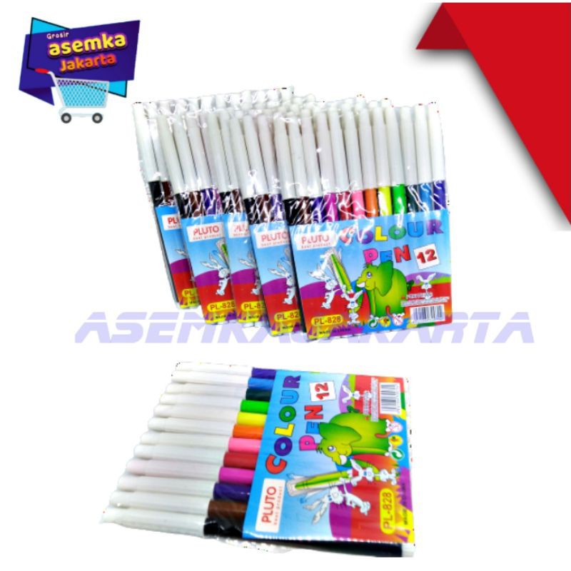 Spidol Warna 6set spidol 12warna Pluto Best Produk