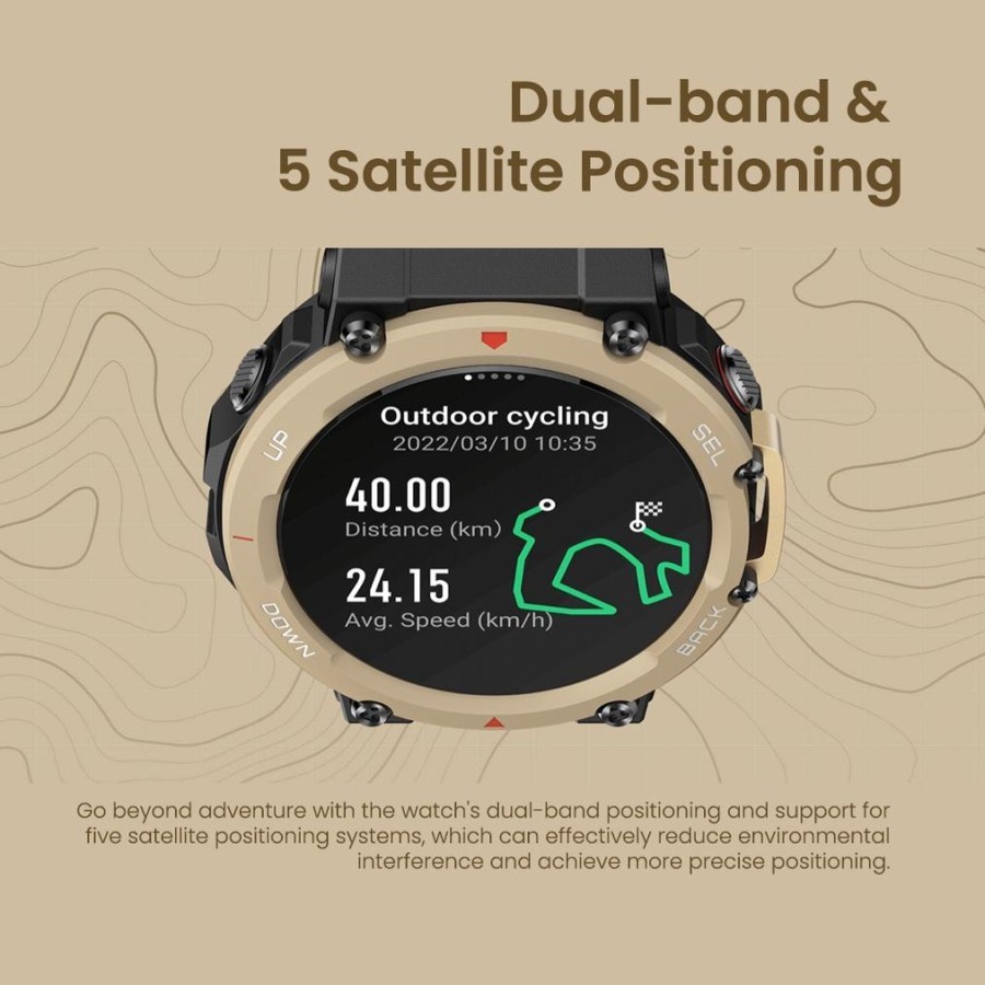 Amazfit T-Rex 2 Smartwatch 5 Satellite Navigation - Garansi Resmi