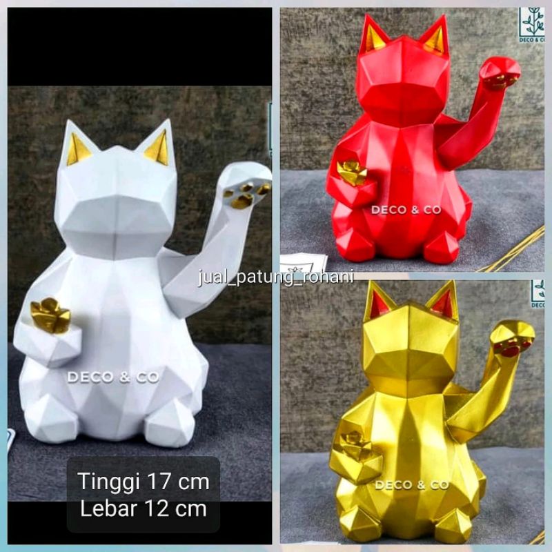 Patung Pajangan Kucing Keberuntungan 17 cm