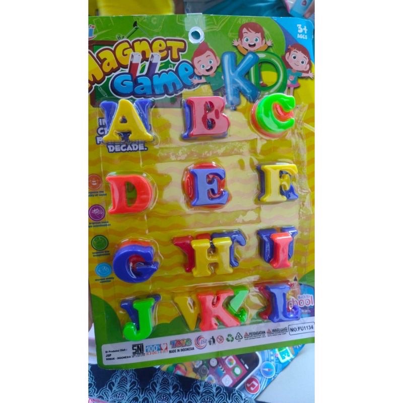 FU 1134 Mainan Edukasi Anak Puzzle Magnet Abjad Alphabet Huruf Besar Kapital ABC / magnet game