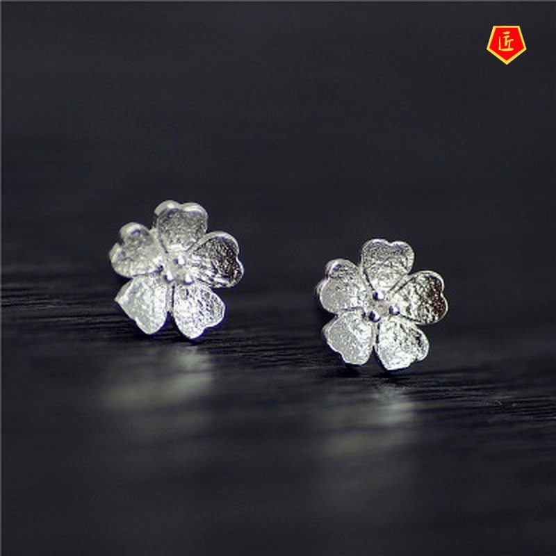 [Ready Stock]Women's Creative Simple Frosted Brushed Geometric Ear Studs