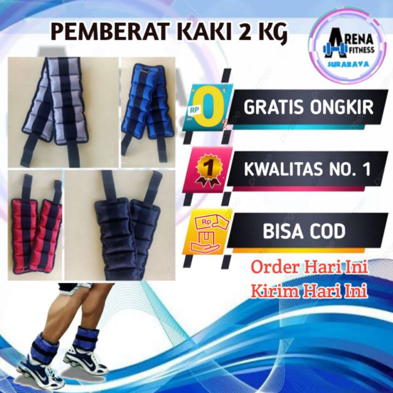 Pemberat kaki tangan 2kg Bendel kaki dumbel kaki dumbel 2kg Banding kaki 2kg pemberat kaki 2 kg