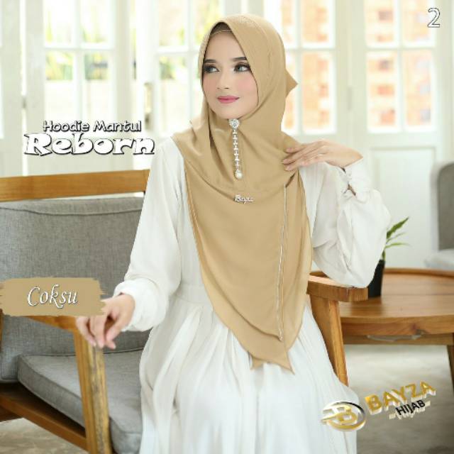 Jilbab Hoodie Mantul Reborn original Bayza Hijab