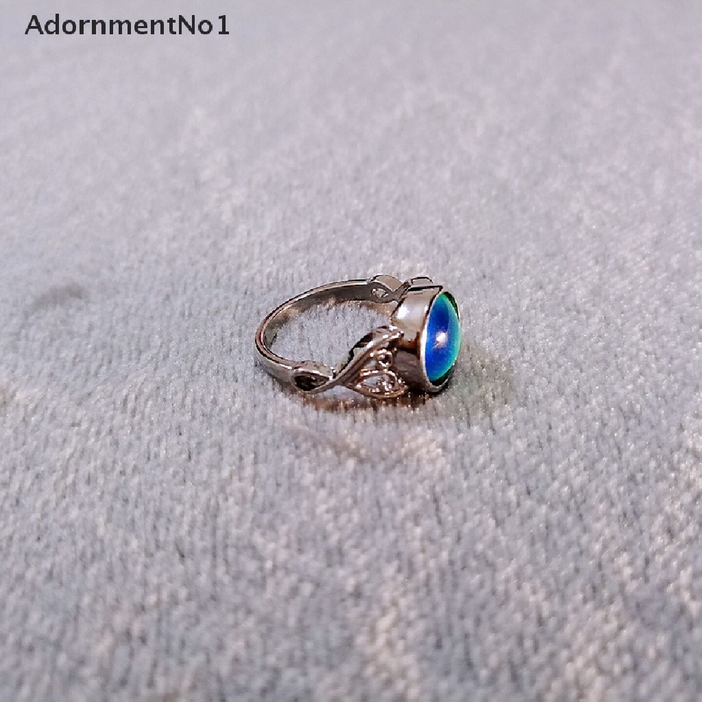 (AdornmentNo1) Cincin Mood Ring Bulat Berubah Warna Sesuai Suhu Gaya Vintage Untuk Wanita