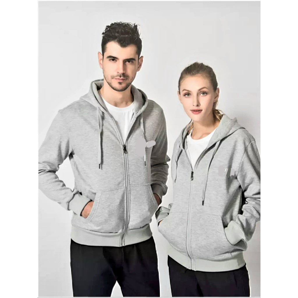 Parisdivarious Jaket Sweater Hoodie Zipper Polos Bahan Fleece Size S  - XXL (Pria &amp; Wanita)