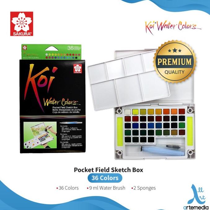 

Cat Air Sakura Koi Watercolor 36 Pocket Field Sketch Box