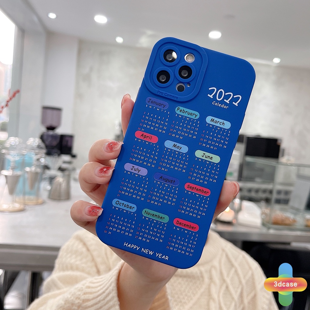 Case HP Compatible For IPhone 12 11 13 PRO MAX 6 7 6S 8 Plus X XR XS MAX Se 2020 6SPlus 7Plus 6Plus 8Plus XSMAX Klein Blue 2022 Calendar Angel Eyes Camera Protector Soft Case Cover