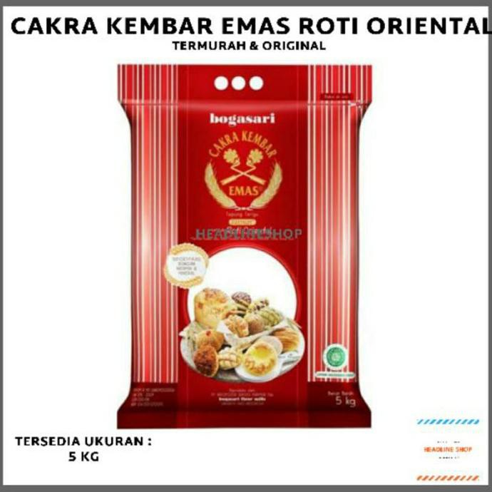 

Tepung Cakra Kembar Emas Roti Oriental 5 Kg Original Bogasari