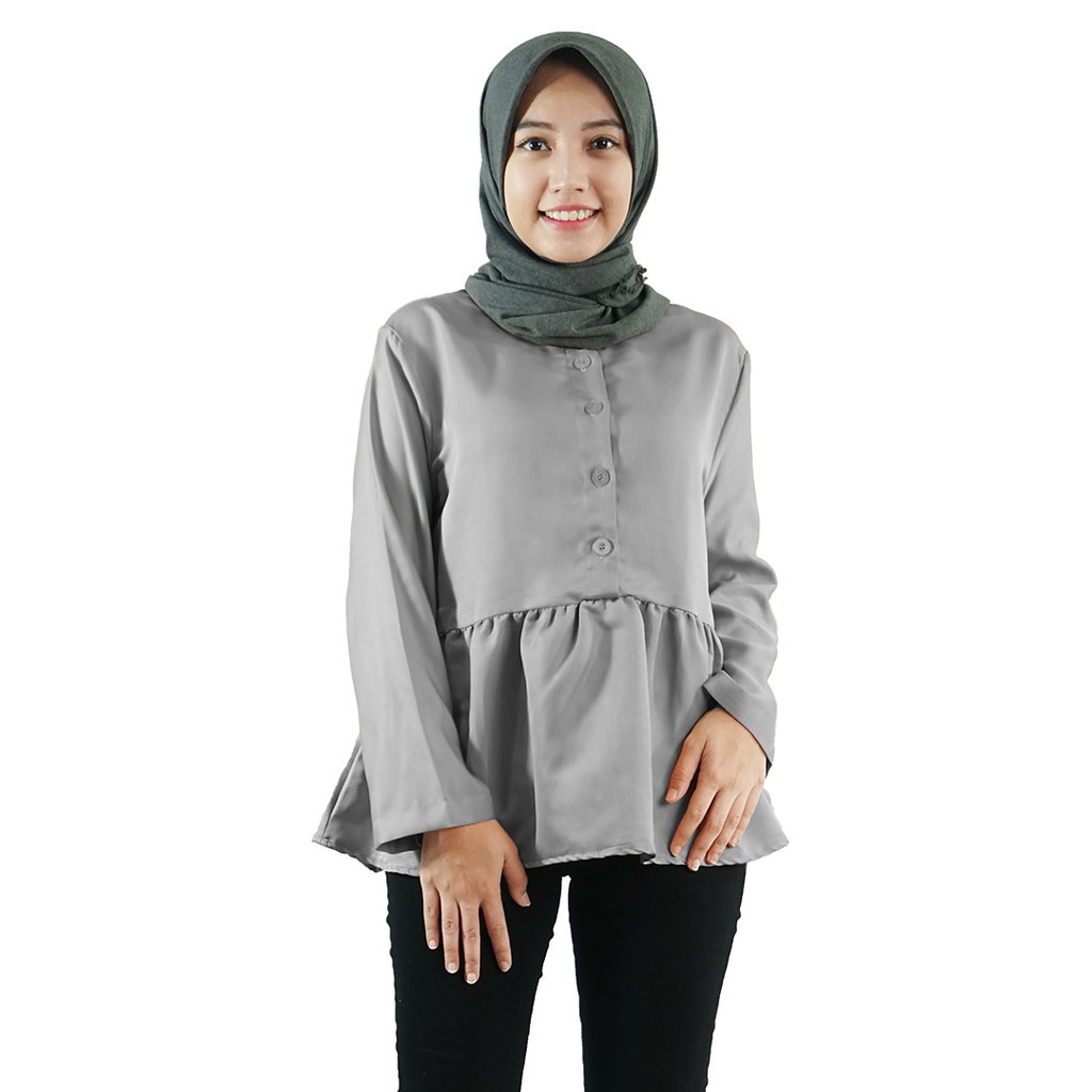 BEFAST - ZRX OOTD Blouse BENITA / GIZA BLOUSE / Blouse Wanita Lengan Panjang / Pakaian Remaja Wanita ABG / Blouse Model Terbaru / Fashion Remaja Wanita Hijab / Blouse Polos Formal / Outfit Wanita Casual