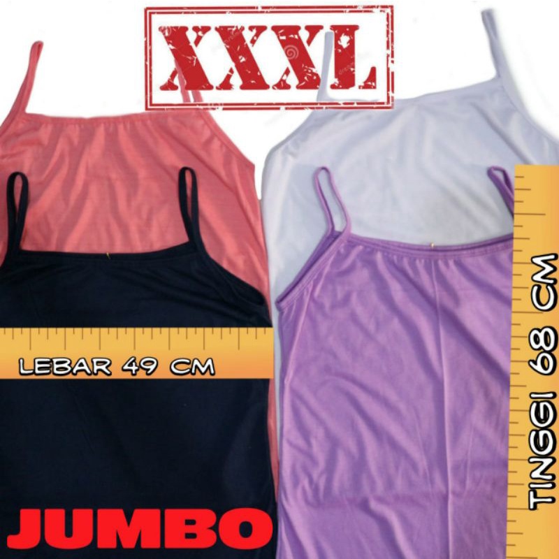 Big Size Tangtop/tank top Kaos dalam singlet Perempuan / Cewe Wanita JUMBO XXL & XXXL SIZE BESAR-4