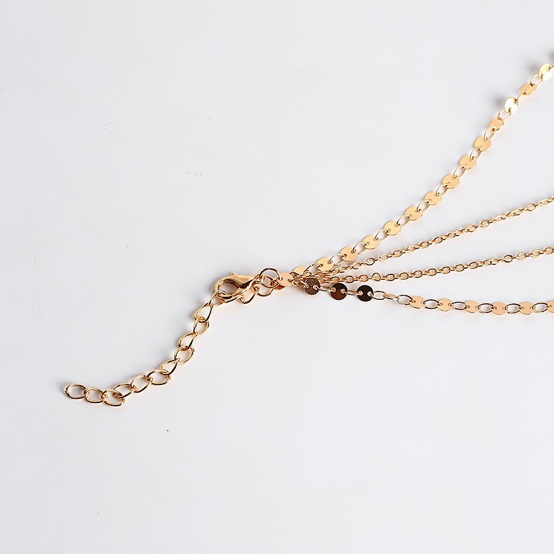 XiaoboACC Korean Fashion Double Sequins Star Tassel Clavicle Necklace
