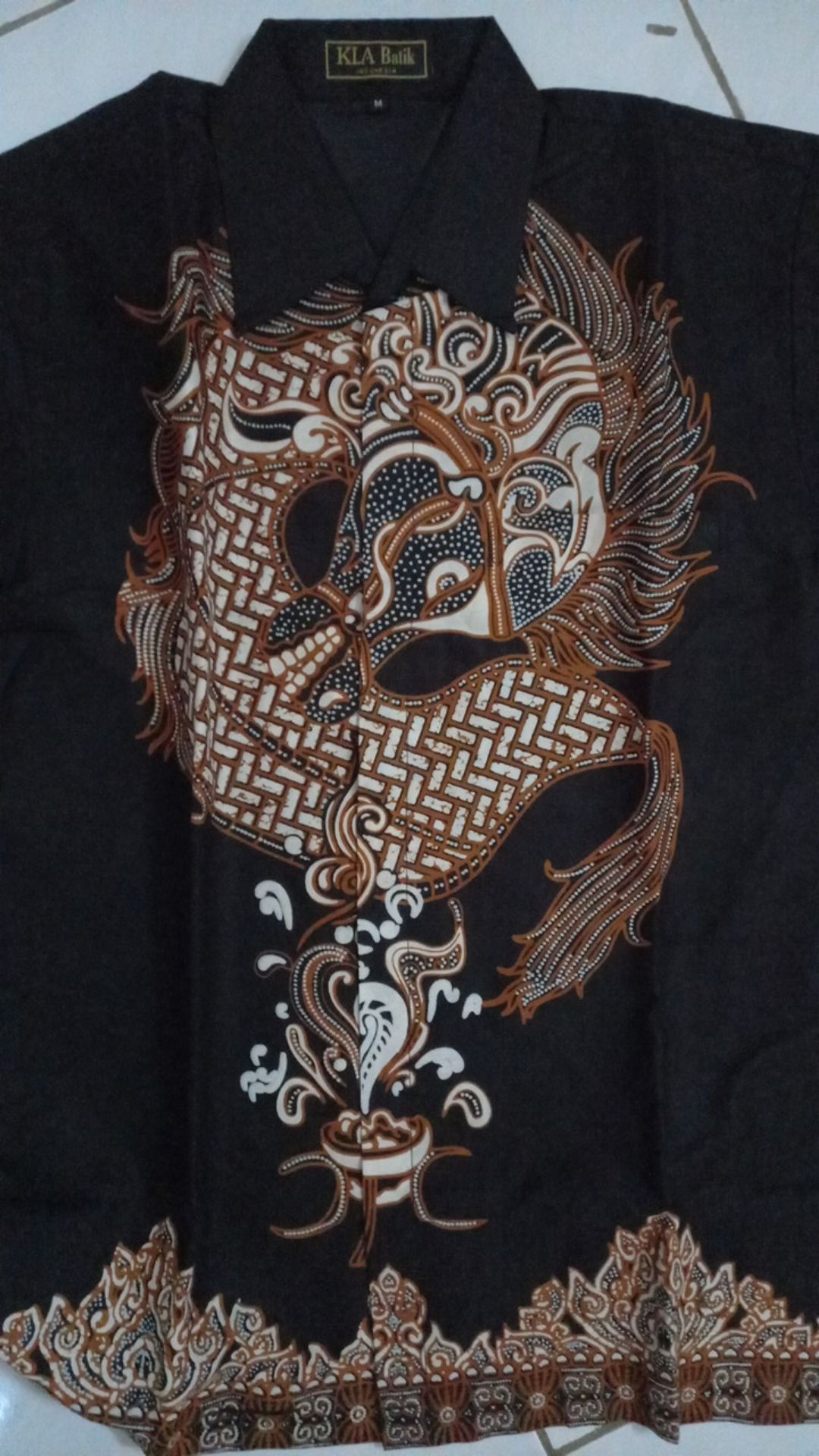 Dwi Peksi Merah Kemeja Batik Pria Full Furing Katun Sragenan