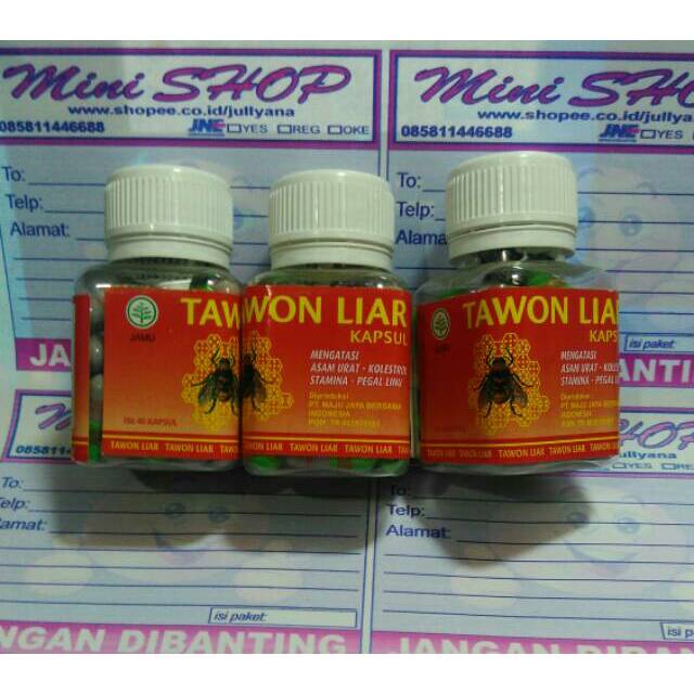 TAWON LIAR ORIGINAL (ASAM URAT ,KOLESTEROL), BOTOL ISI 40 KAPSUL