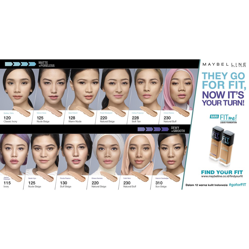 Belia Maybelline Fit Me Matte Poreless Foundation Kulit Normal Berminyak Matte