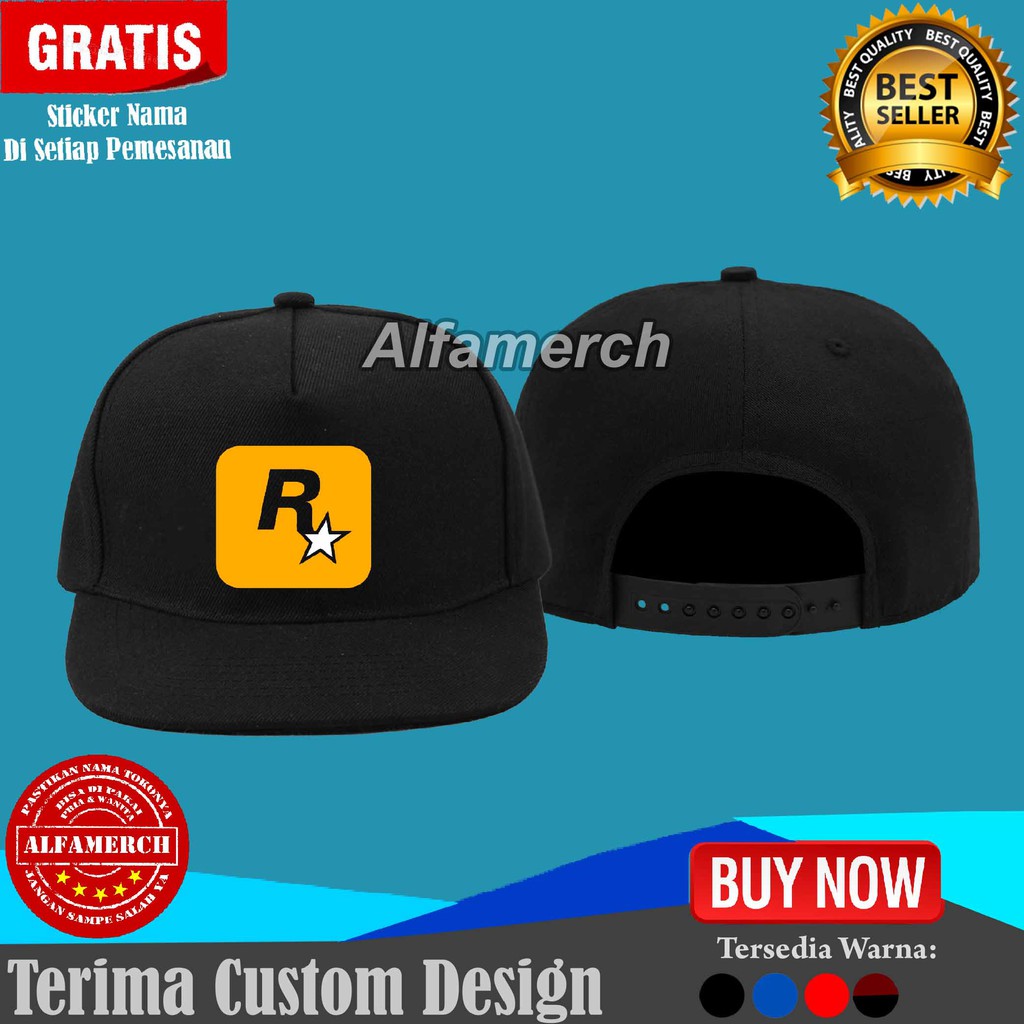Topi Snapback ROCKSTAR R Distro Murah Keren Pria Wanita