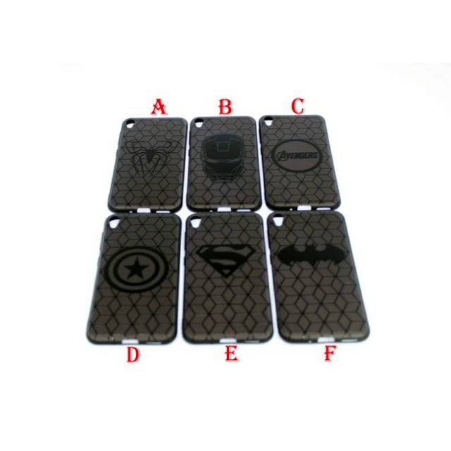 Oppo A37 / neo 9 / A37F - Softcase karbon black timbul superhero