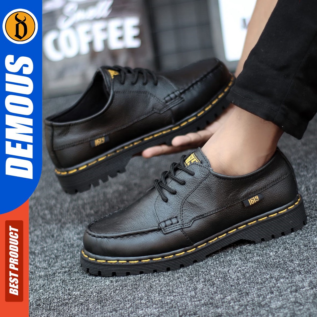 DEMOUS Kilua - Sepatu Formal Pantofel Zapato Kulit Asli Docmart Low Boots Kerja Pria