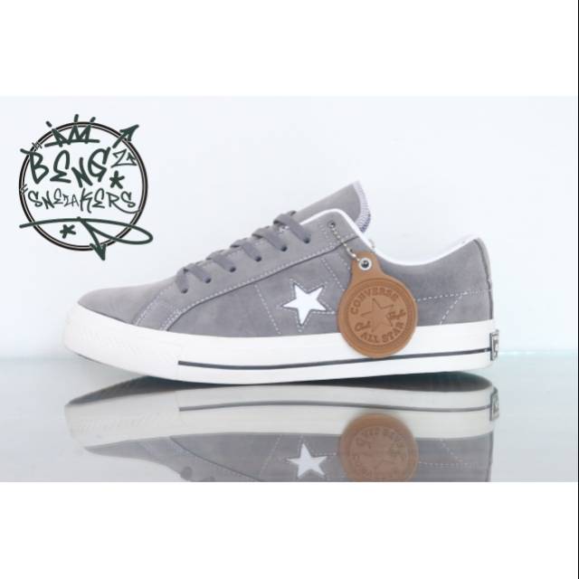 converse one star grey  suede