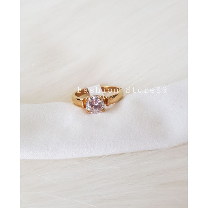 Cincin tunangan / cincin nikah / cincin couple titanium gold white Antikarat