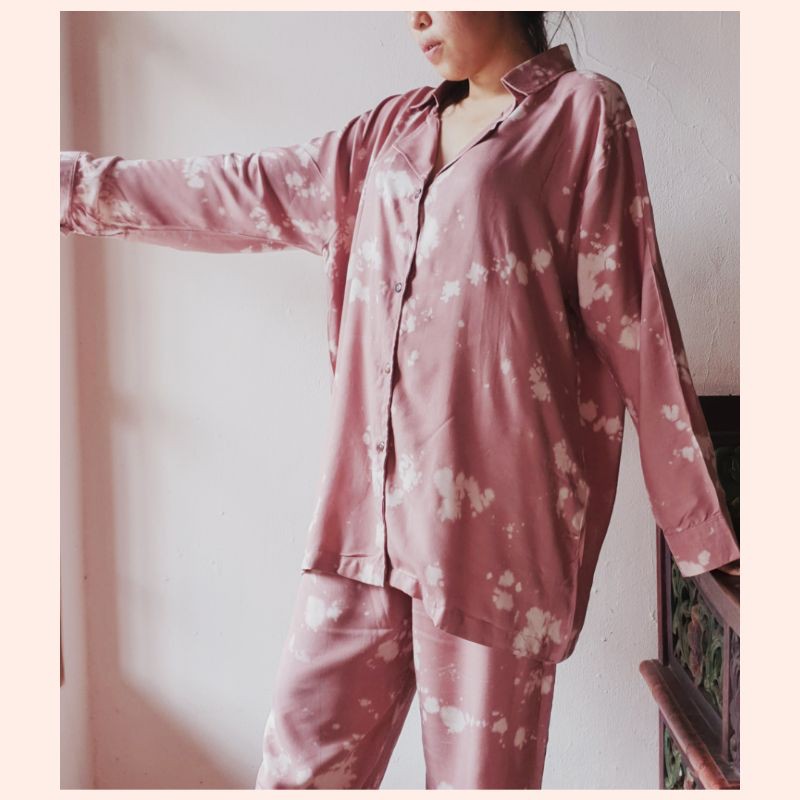 piyama lengan panjang tie dye jumbo / setelan lengan panjang tie dye / piyama tie dye jumbo