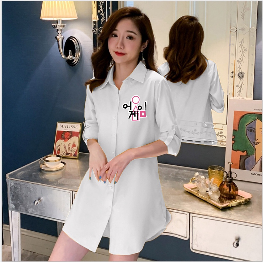 [HNFK] Kemeja Wanita Korean Style / Baju Tunik Wanita / Atasan Wanita / Tunik / Baju Panjang Wanita / Kemeja Wanita