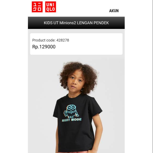 UNIQLO Kids UT Minions 2 Lengan Pendek