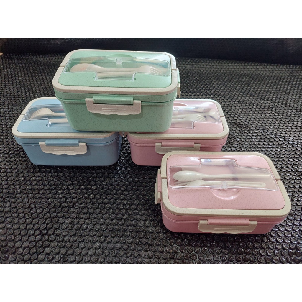 Lunch Box Kotak Tempat Makan Jerami Gandum Kotak Makan