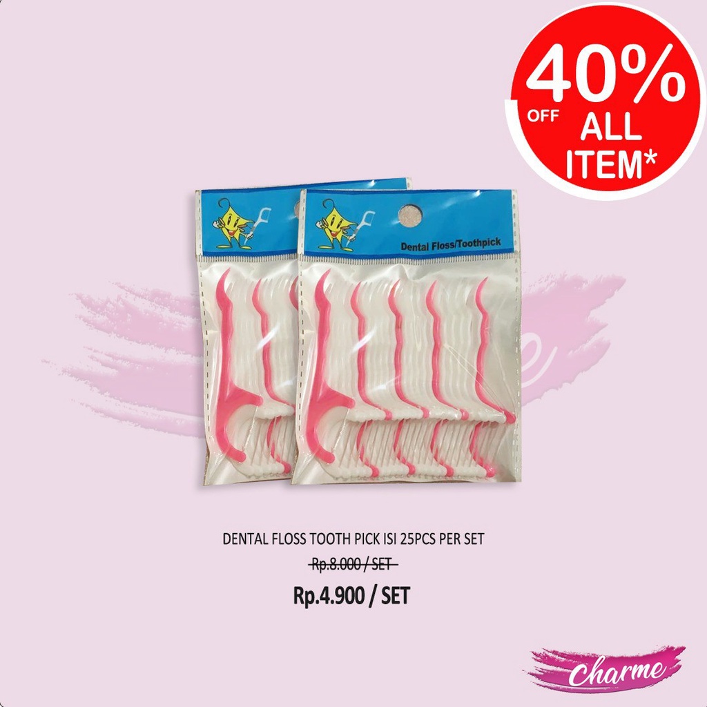 (READY &amp; ORI) Dental Floss Toothpick Tusukan Gigi 25pcs / Set