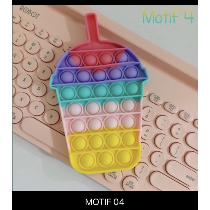 POP IT RAINBOW KEKINIAN MAINAN ANAK KARAKTER RAINBOW VIRAL PUSH POP BUBBLE MAINAN-BENUA DUNIA-Motif 04