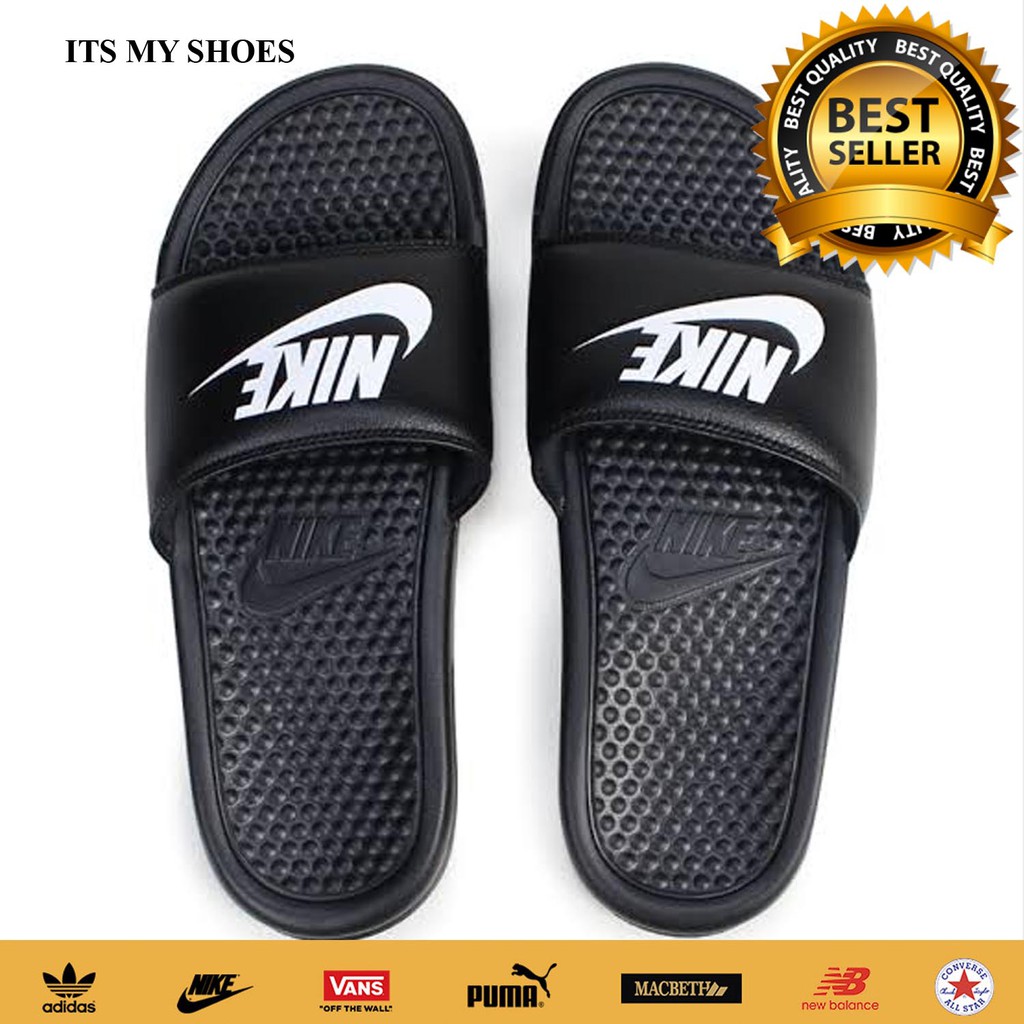  Sandal  Selop Pria Flip Flop Karet  Hitam Putih Shopee  