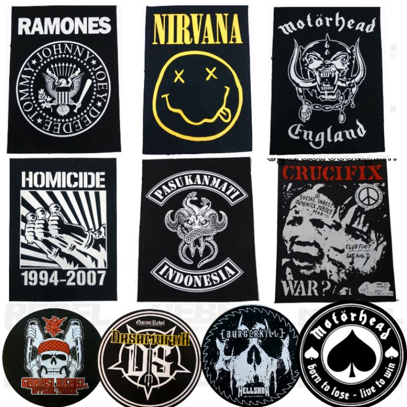 EMBLEM PUNGGUNG | BACKPACTH MUSIK METAL BACKPACTH BAND AKSESOROS PRIA WANITA | JAKET JEANS