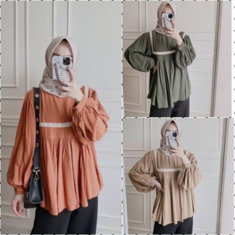 OZAWA KEMEJA BLOUSE RENDA TOP SELLER