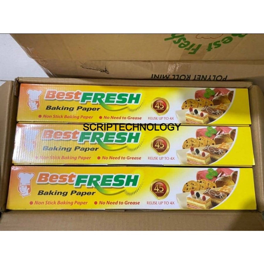 Baking paper Roll Kertas Baking Best Fresh 45cm x 75 Meter Ori