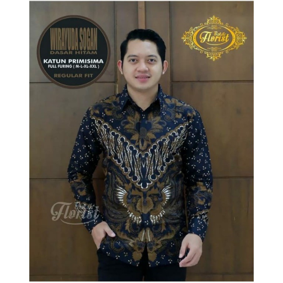 WIRAYUDA SOGAN kemeja batik pria lengan panjang terbaru ORIGINAL BY FLORIST