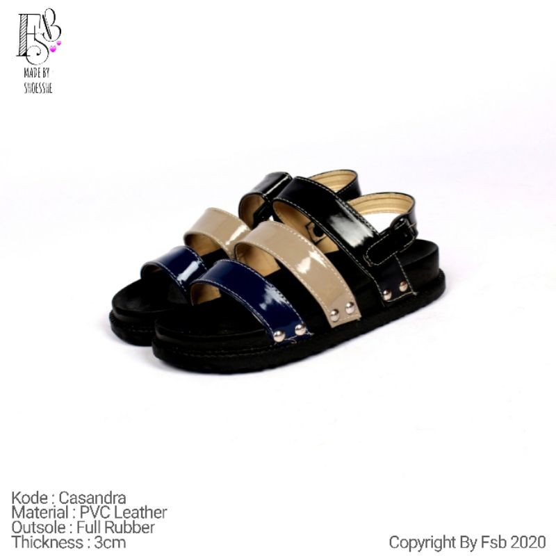 Fsb - CASSANDRA Slip Sandal Wanita Model Tali Buckle