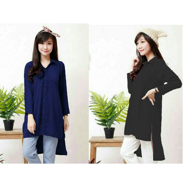 [Mayli RO] blouse wanita katun rayon navy dan hitam