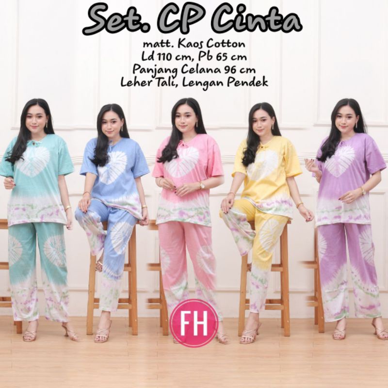 Setelan Piyama Wanita Dewasa Motif Tiedye Bali / Piyama Kekinian Terbaru/ Piyama Kaos Cotton / One Set Wanita