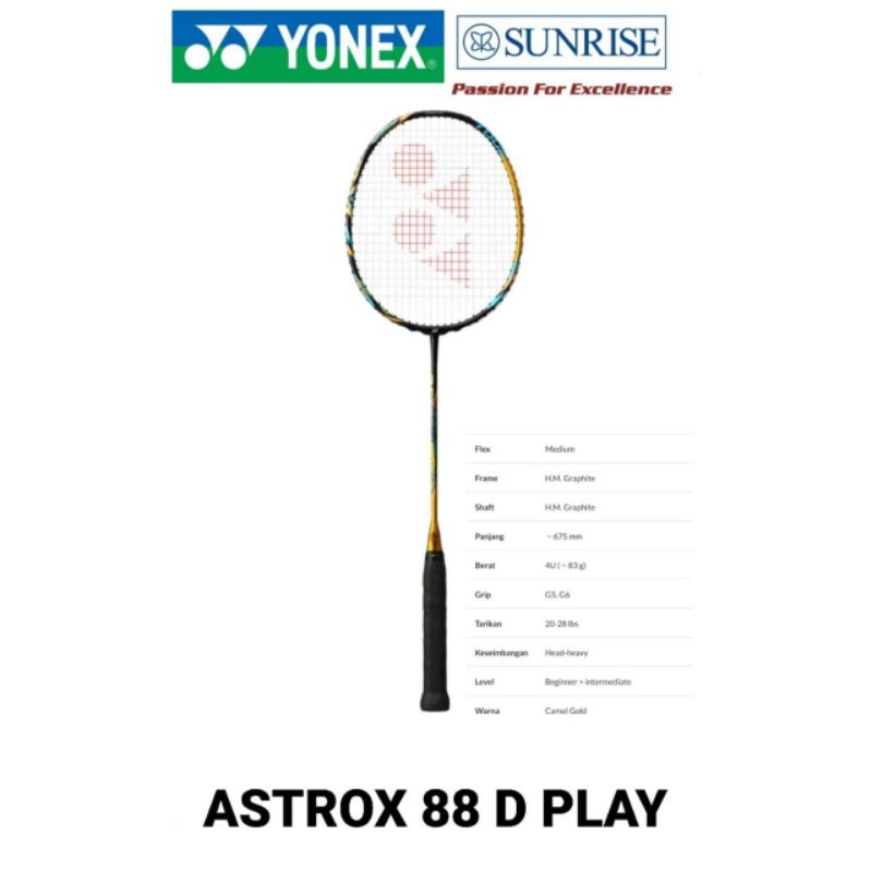 Raket Badminton Yonex Astrox 88S 88D 88 S D PLAY Original