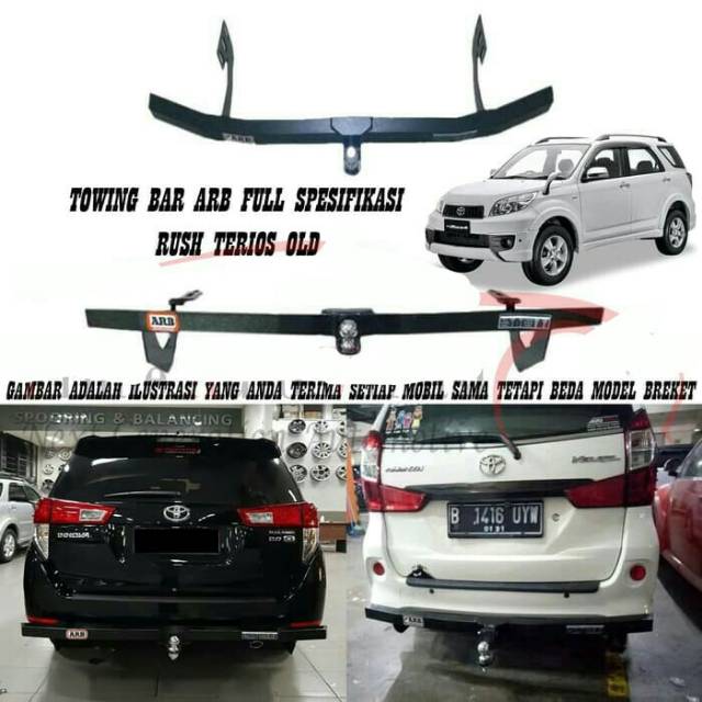 Towing bar arb rush terios towing belakang arb rush terios