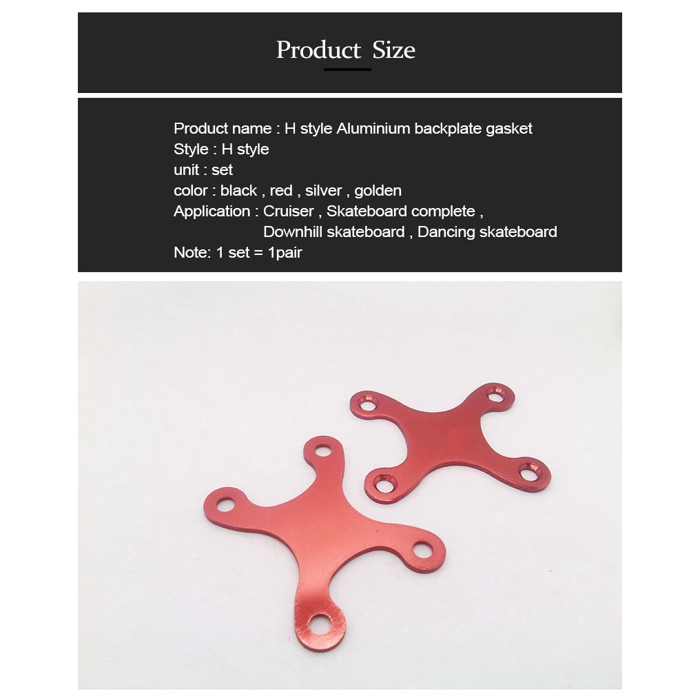 2pcs Skateboard Deck H Style Gasket Aluminium Longboard Gasket 6.5cm