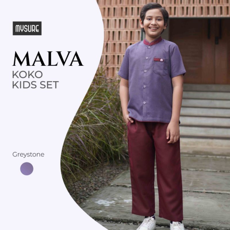 Setelan koko anak design minimalis gaya kasual kain melviano lembut nyaman kerah shanghai brand byMy