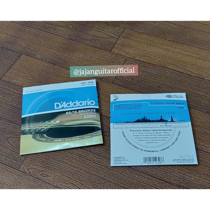 Senar Gitar Akustik D'Addario EZ 910 Ukuran 0.11 - 0.52