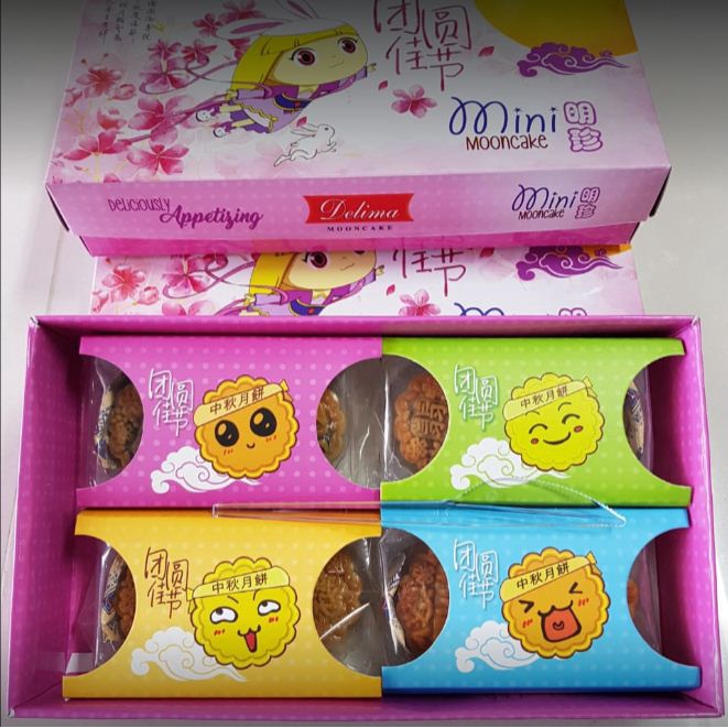 Mini Mooncake Delima Empat Rasa Tausa Putih Hitam Pandan Durian Medan Guek Pia