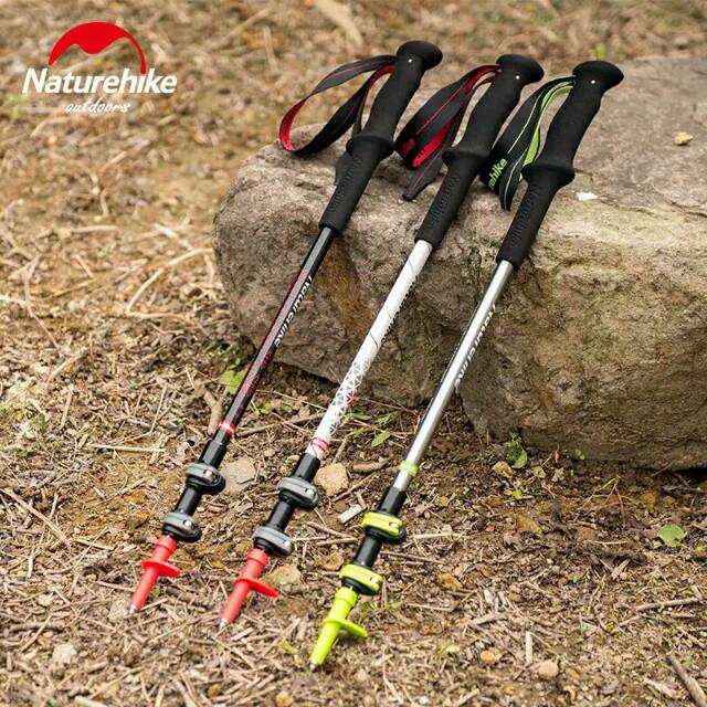 Trekking pole naturehike NH17D006-D ultralight carbon fiber tongkat gunung alpenstock outdoor