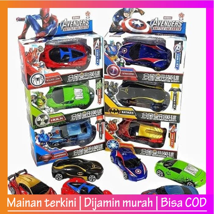 Mainan Anak robot Die Cast Besi Mobil Robot Deformation Superhero Avenger IT693