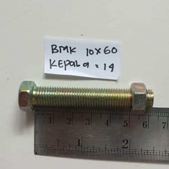 Baut M10 x 60 / Kunci Baut 14 BMK Baut M10x60 per 5 pcs