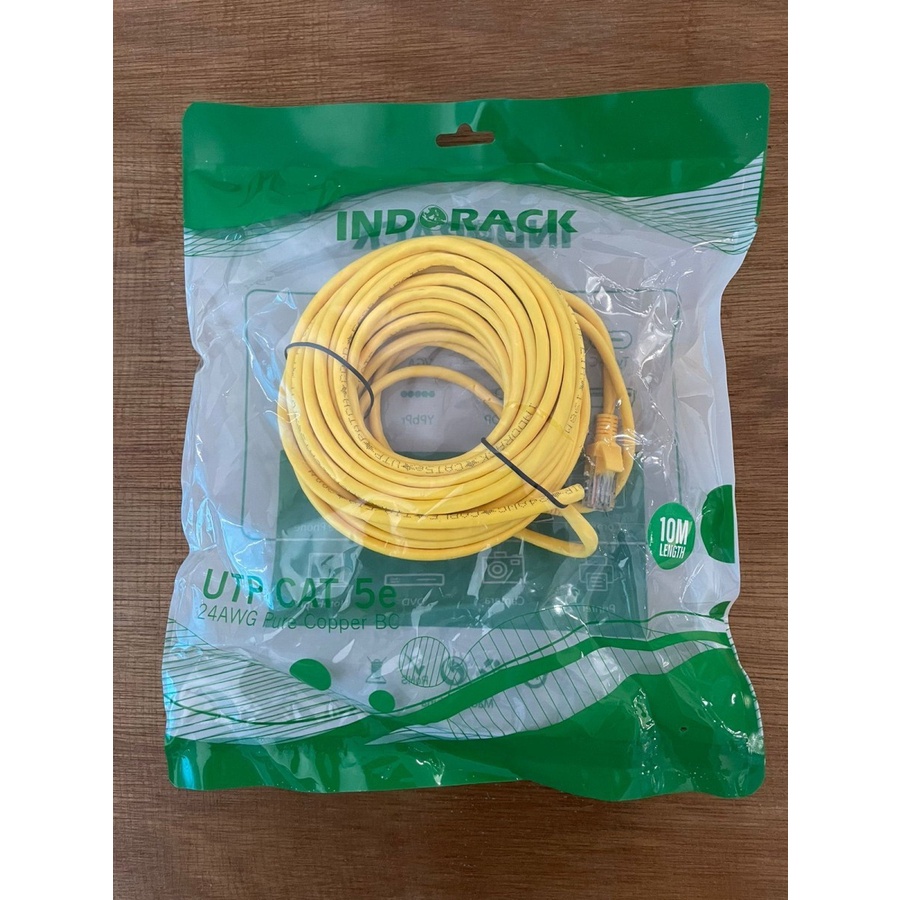 INDORACK C510Y 10 Meter Kabel Lan CAT5e UTP Patch Cord Cable -YELLOW