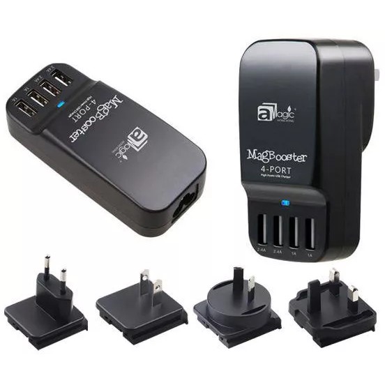 TRAVEL CHARGER HIGH POWER USB [TRAVEL KIT] 4PORT USB MAGBOOSTER MURAH