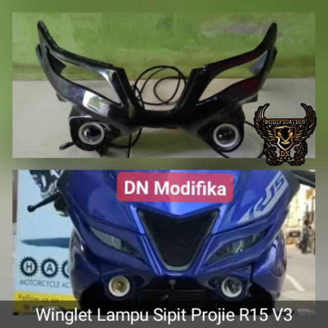 Winglet Lampu sipit Yamaha R15 v3 Winglet R15v3 Winglet Lampu projie R15 v3