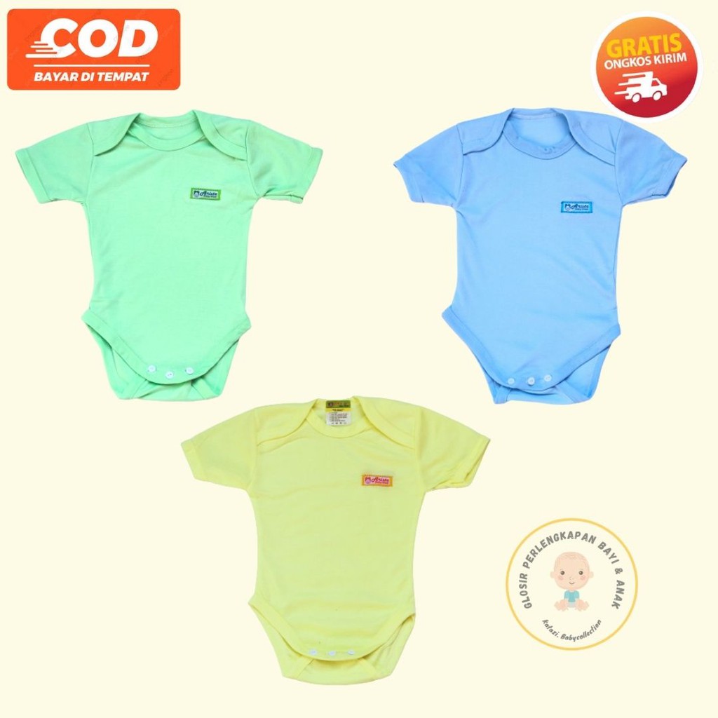 3 Pcs Jumper Pendek / Jumper Polos Umur 0 - 6 Bulan